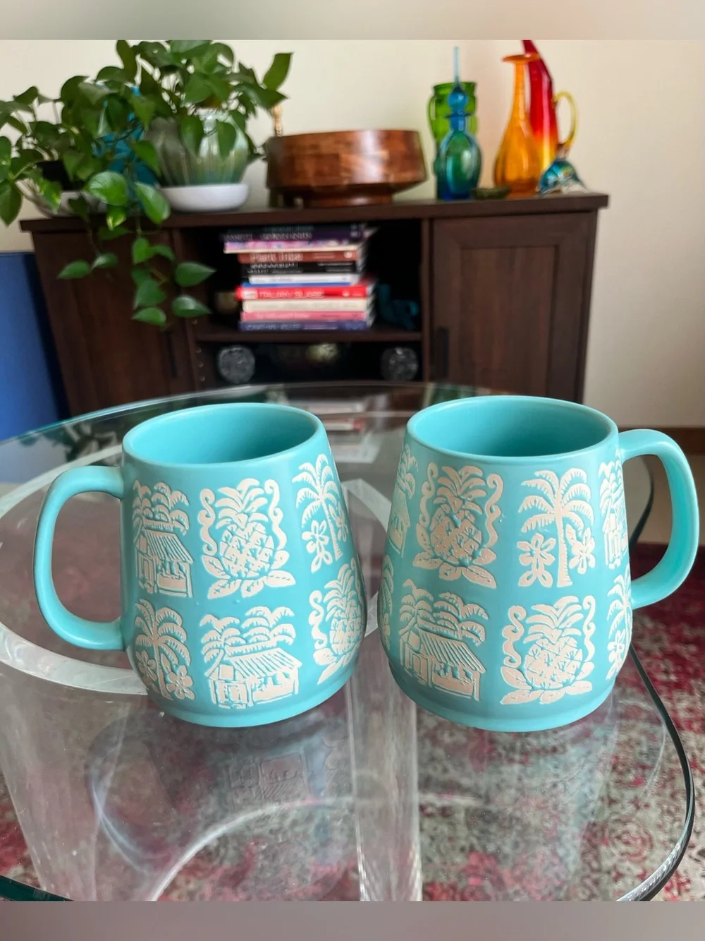 Beautiful set of 2 Opalhouse mugs. Large size. Aqua color. - Picture 1 of 4